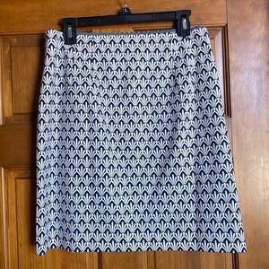NEW! Talbots A-line Navy/White Skirt 12